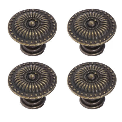 Antique Style Cabinet Knobs Set Of 4 Vintage Drawer Pulls Black Handles V1189-LWWAL-20260327-04112