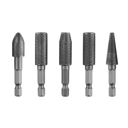Hex Shank Rotary Steel File Drill Bits Burrs Grinding Grooved Sanding Engraving Tool Set for Metal Wood V1189-LWWAL-20260327-04116