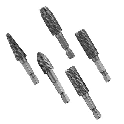 Hex Shank Rotary Steel File Drill Bits Burrs Grinding Grooved Sanding Engraving Tool Set for Metal Wood V1189-LWWAL-20260327-04116