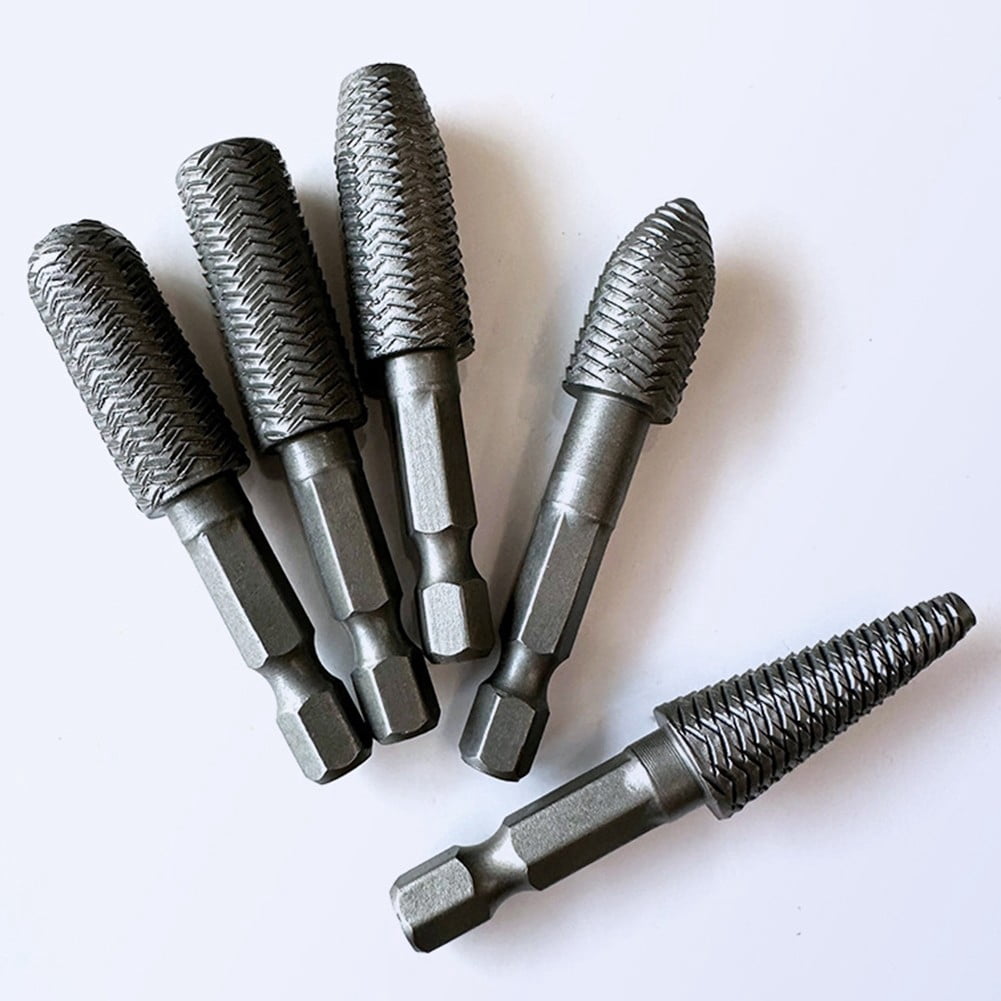 Hex Shank Rotary Steel File Drill Bits Burrs Grinding Grooved Sanding Engraving Tool Set for Metal Wood V1189-LWWAL-20260327-04116