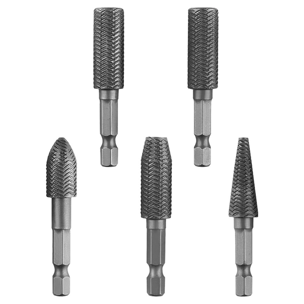 Hex Shank Rotary Steel File Drill Bits Burrs Grinding Grooved Sanding Engraving Tool Set for Metal Wood V1189-LWWAL-20260327-04116