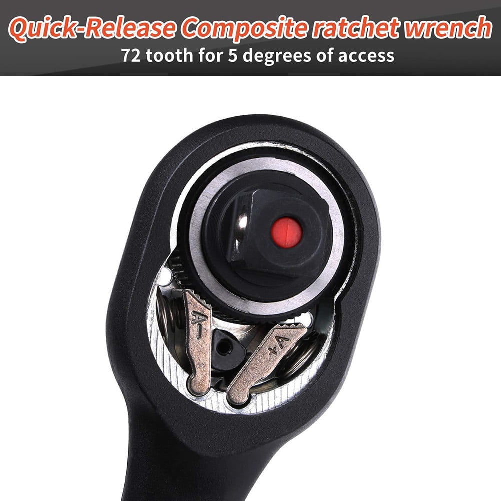 72 Tooth Ratchet Wrench Driver Quick-Release Socket Wrench 9.5Mm Fangkenuo 3Pcs V1189-LWWAL-20260327-04119