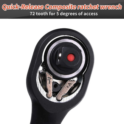 72 Tooth Ratchet Wrench Driver Quick-Release Socket Wrench 9.5Mm Fangkenuo 3Pcs V1189-LWWAL-20260327-04119