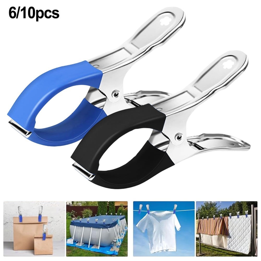 Windproof Pool Cover Clips 30Pcs For Above Ground And Hard Edged Pools-6Pcs Blue 6pcs black V1189-LWWAL-20260327-04125