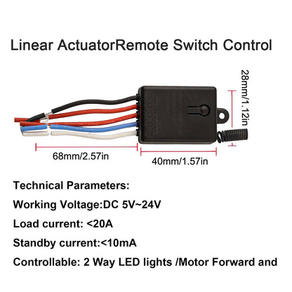 GLFS Forward Reverse Remote Switch Linear Actuator 12V Remote Switch DC5-24V 20A Relay 2 Way Wireless Switch V1189-LWWAL-20260327-04160