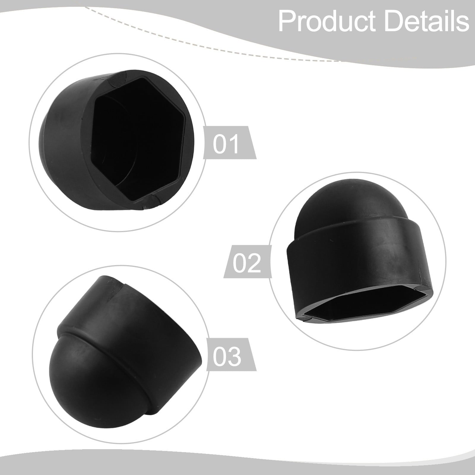GLFS 145pcs Protective Cap for Screws Hexagonal Cover Cap Black for Nuts Screws Bolts V1189-LWWAL-20260327-04161