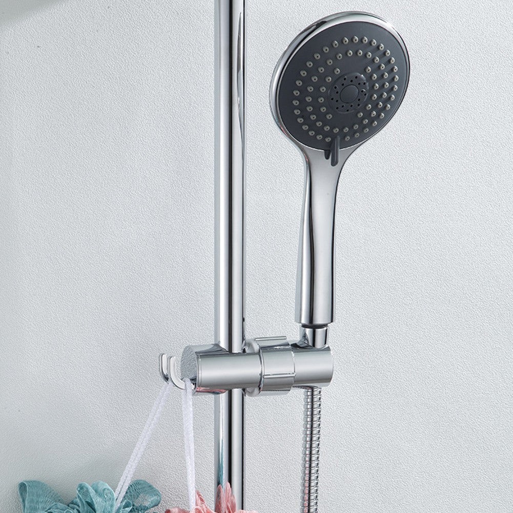 Adjustable Shower Head Holder With 2 Hooks Rotatable Handheld Shower Head Bracket For 16-27Mm Slide Rod V1189-LWWAL-20260327-04163