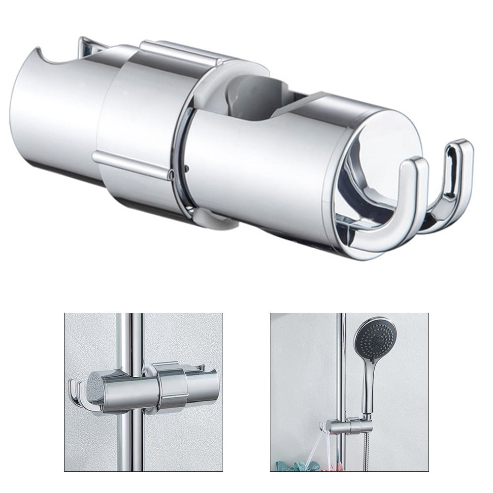 Adjustable Shower Head Holder With 2 Hooks Rotatable Handheld Shower Head Bracket For 16-27Mm Slide Rod V1189-LWWAL-20260327-04163