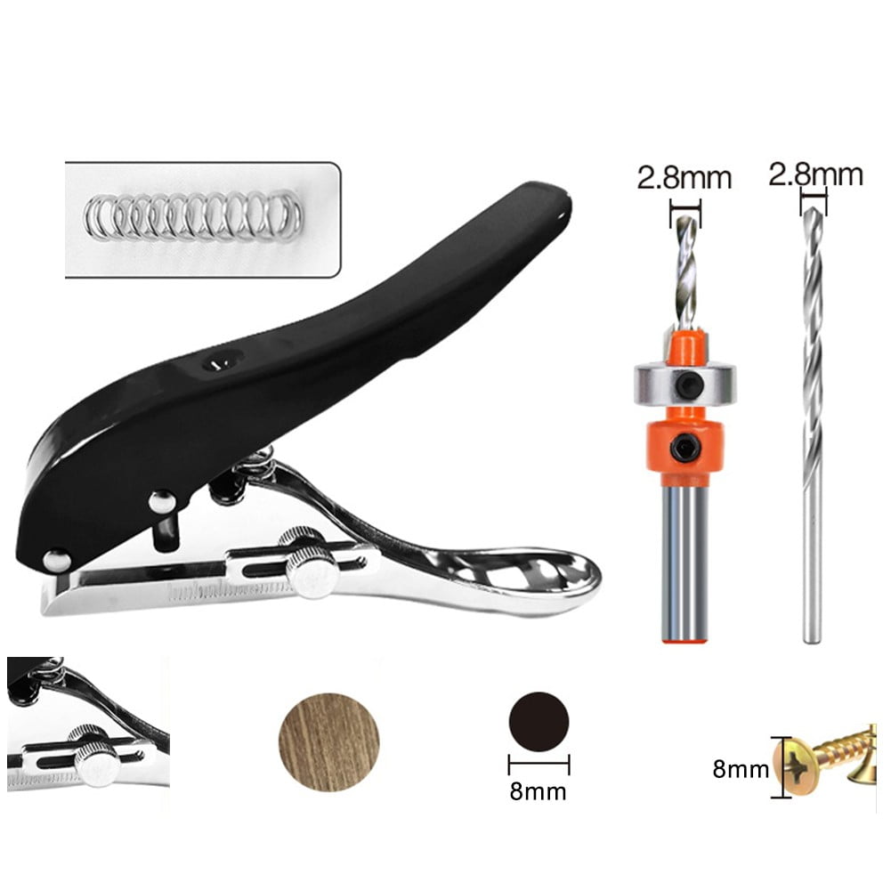 Hole Punch And Countersunk Drill Set For Paper Punching Edge Strip Puncher Countersink Drill Kit Adjustable V1189-LWWAL-20260327-04168