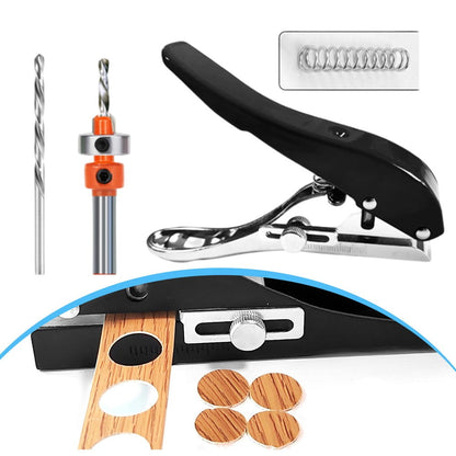 Hole Punch And Countersunk Drill Set For Paper Punching Edge Strip Puncher Countersink Drill Kit Adjustable V1189-LWWAL-20260327-04168