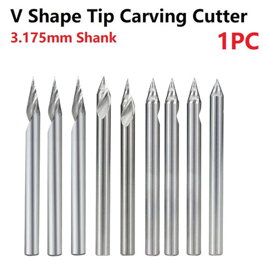 Engraving Bit 3.175Mm Shank V Shape Carving Bits 20-60 Degrees Carbide Cnc Router Bit Tipped 0.1Mm 0.2Mm V1189-LWWAL-20260327-04198