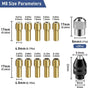 15Pcs Drill Chuck Collet Set For Dremel, 1/32" To 1/8" Replacement 4486 Drill Keyless Bit Chuck Shank Rotary V1189-LWWAL-20260327-04205