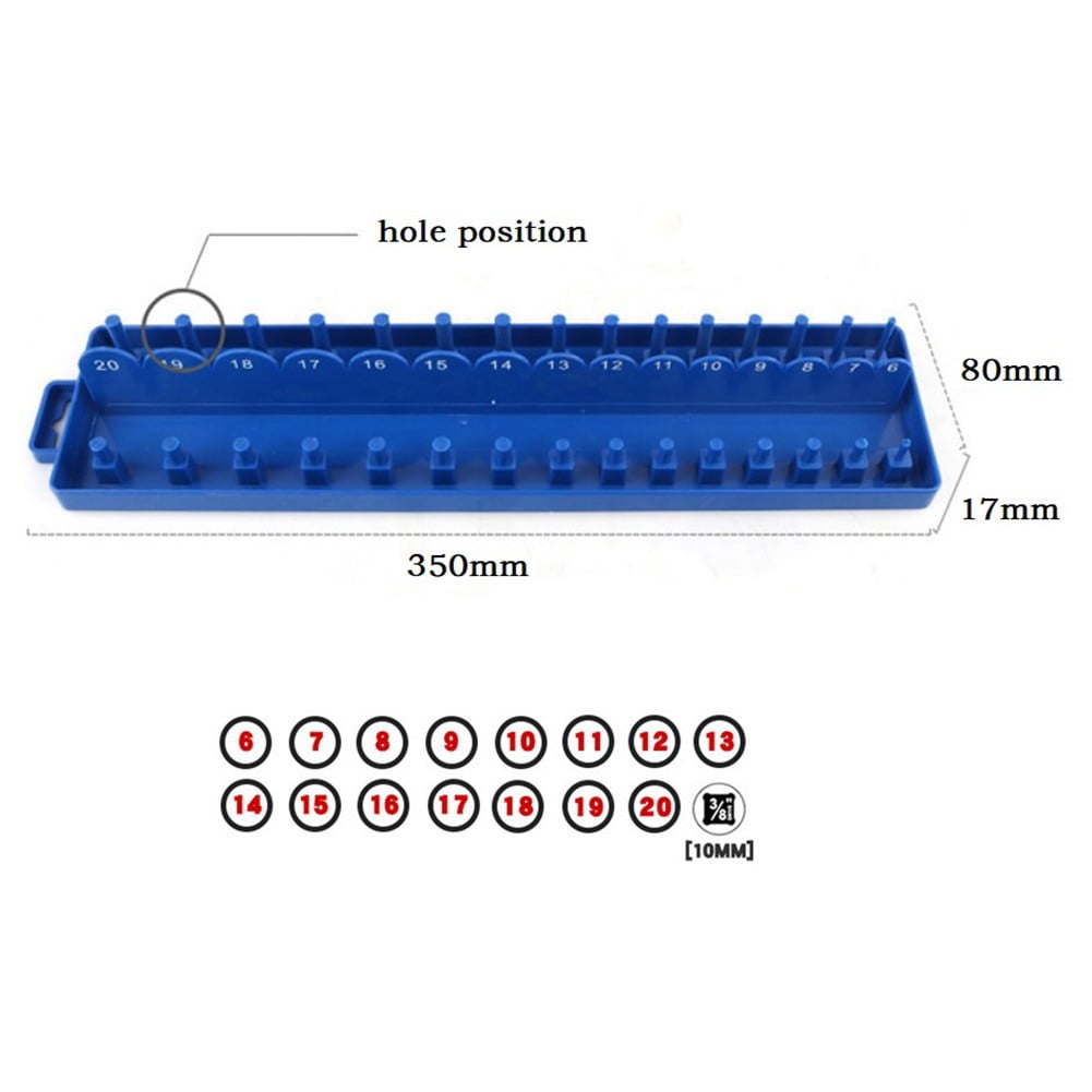 Practical Socket Storage Organizer Tool Organizer Wrench 3/8 Inch Sleeve Bracket Metric Socket Tray Rack V1189-LWWAL-20260327-04211