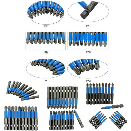 10Pcs Magnetic Anti Skid Electric Screwdriver Bits Alloy Steel 50Mm Cross Screw Driver Tools Set Ph1 Ph2 Ph3 V1189-LWWAL-20260327-04214
