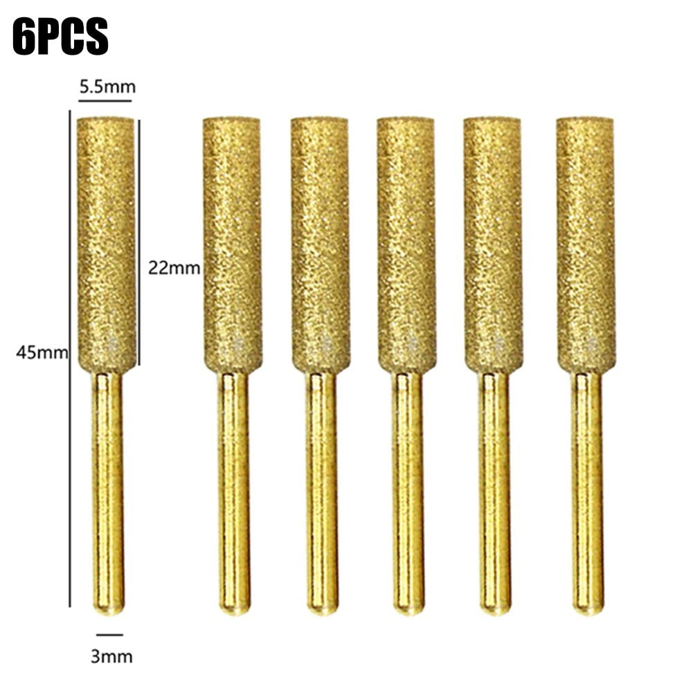 6Pcs Chainsaw Sharpener Grinding Stone File 4/4.8/5.5Mm Chains Saw Sharpening Chainsaw Stone File Chainsaw V1189-LWWAL-20260327-04220