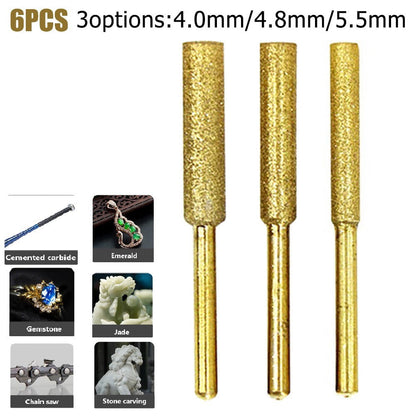 6Pcs Chainsaw Sharpener Grinding Stone File 4/4.8/5.5Mm Chains Saw Sharpening Chainsaw Stone File Chainsaw V1189-LWWAL-20260327-04220
