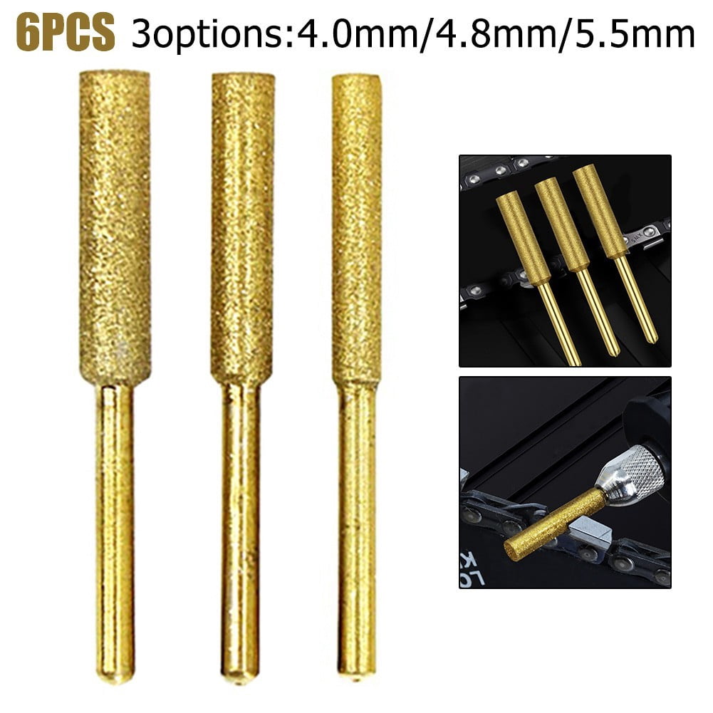 6Pcs Chainsaw Sharpener Grinding Stone File 4/4.8/5.5Mm Chains Saw Sharpening Chainsaw Stone File Chainsaw V1189-LWWAL-20260327-04220
