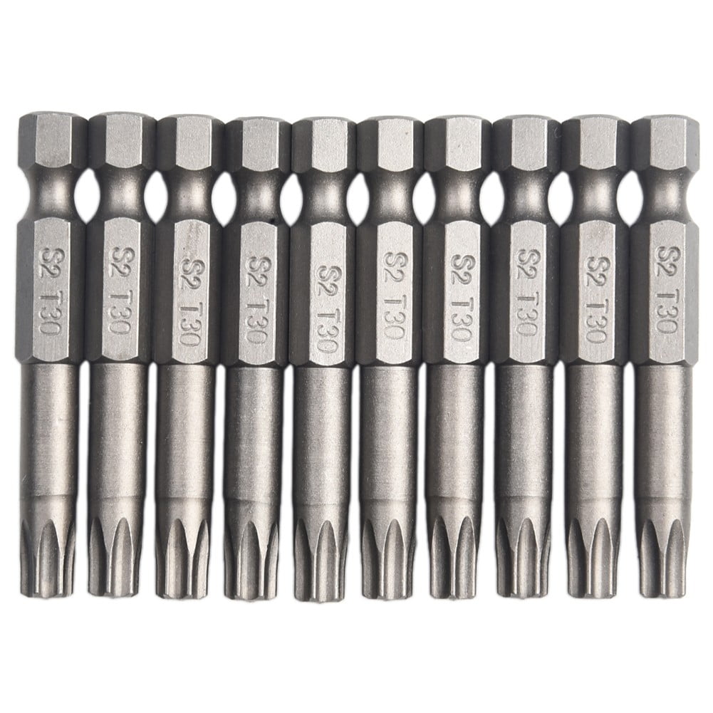 10Pcs Torx Bits Set 50Mm Magnetic Tamper Resistant Star Bits T30 Screwdrivers Wrench Drill Bit Sets Hand V1189-LWWAL-20260327-04231