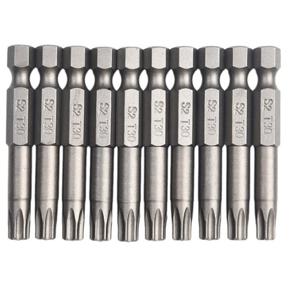 10Pcs Torx Bits Set 50Mm Magnetic Tamper Resistant Star Bits T30 Screwdrivers Wrench Drill Bit Sets Hand V1189-LWWAL-20260327-04231
