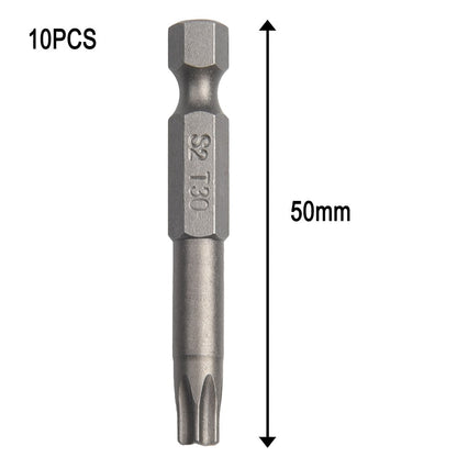 10Pcs Torx Bits Set 50Mm Magnetic Tamper Resistant Star Bits T30 Screwdrivers Wrench Drill Bit Sets Hand V1189-LWWAL-20260327-04231
