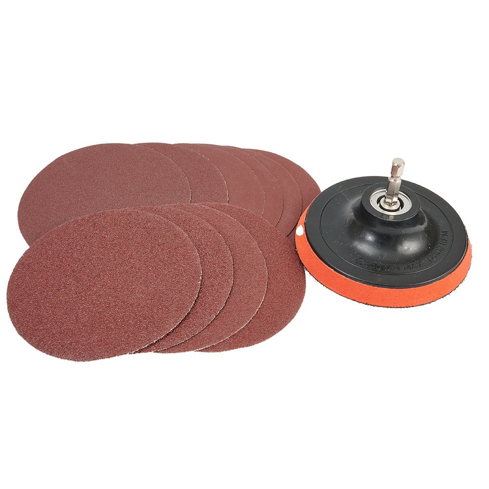 1 Set 100Mm Sanding Disc 60-240 Grit Sandpaper Buffing Wheel Hook-And Loop-Backing Pads For Electric Drill V1189-LWWAL-20260327-04232