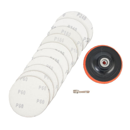 1 Set 100Mm Sanding Disc 60-240 Grit Sandpaper Buffing Wheel Hook-And Loop-Backing Pads For Electric Drill V1189-LWWAL-20260327-04232