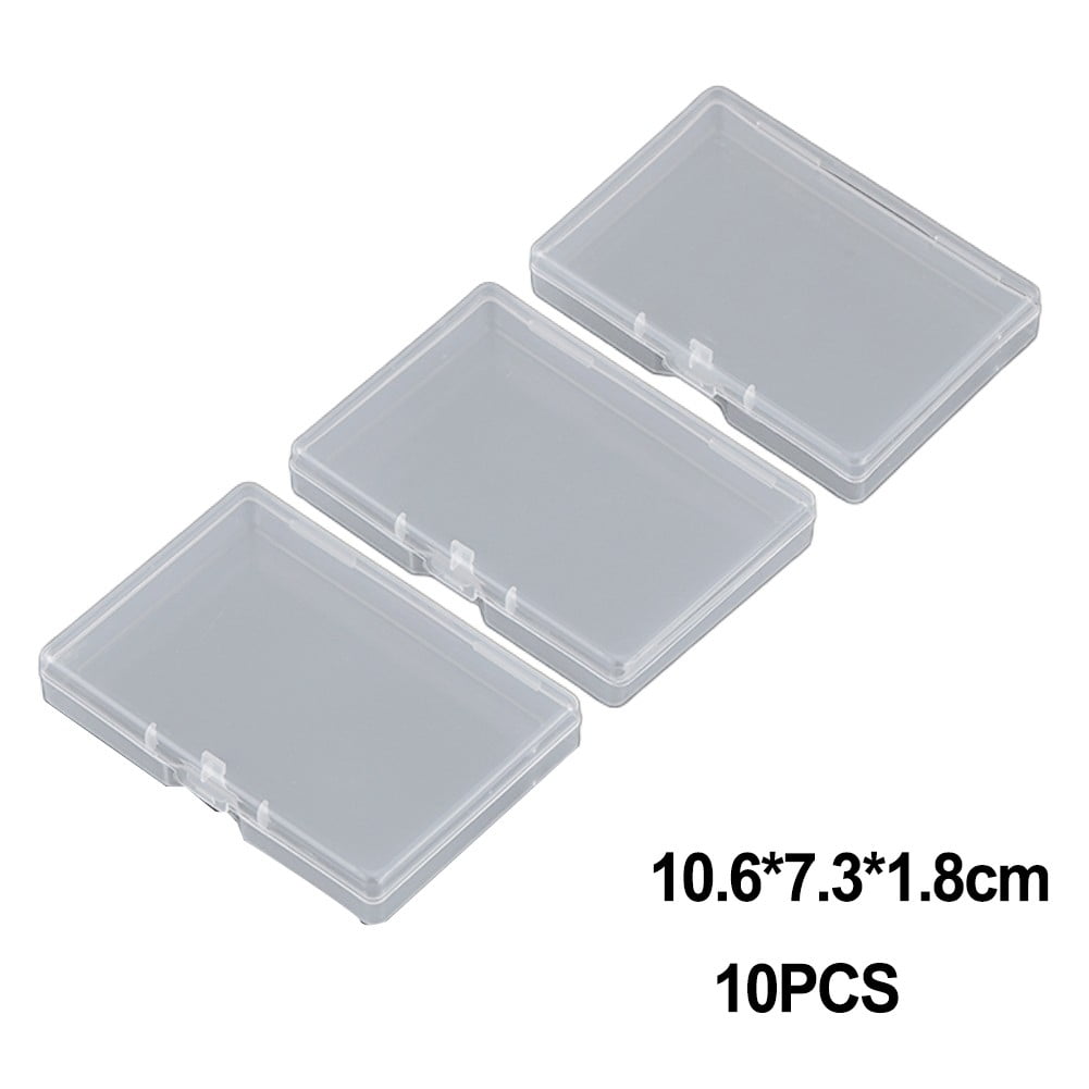 10pcs Transparent Plastic Storage Box Rectangle Box Case For Parts Tools Storage Box Jewelry Earring Display V1189-LWWAL-20260327-04274