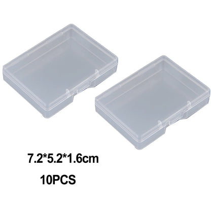 10pcs Transparent Plastic Storage Box Rectangle Box Case For Parts Tools Storage Box Jewelry Earring Display V1189-LWWAL-20260327-04274