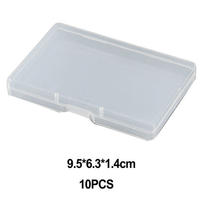 10pcs Transparent Plastic Storage Box Rectangle Box Case For Parts Tools Storage Box Jewelry Earring Display V1189-LWWAL-20260327-04274