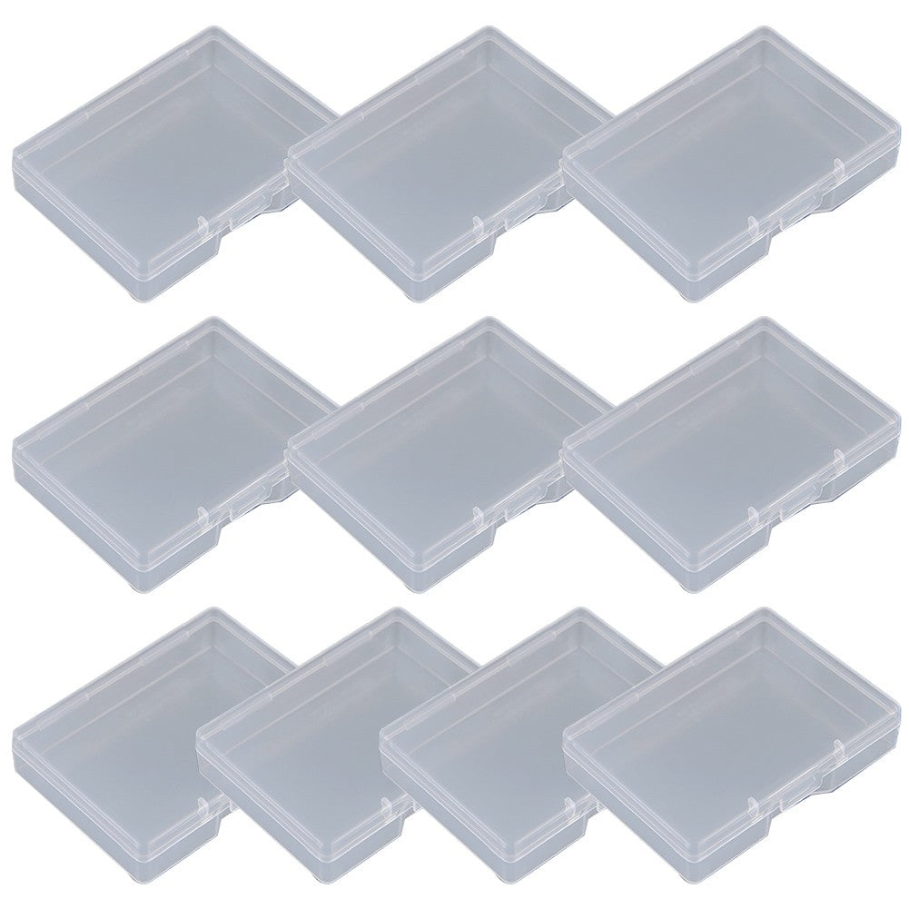 10pcs Transparent Plastic Storage Box Rectangle Box Case For Parts Tools Storage Box Jewelry Earring Display V1189-LWWAL-20260327-04275