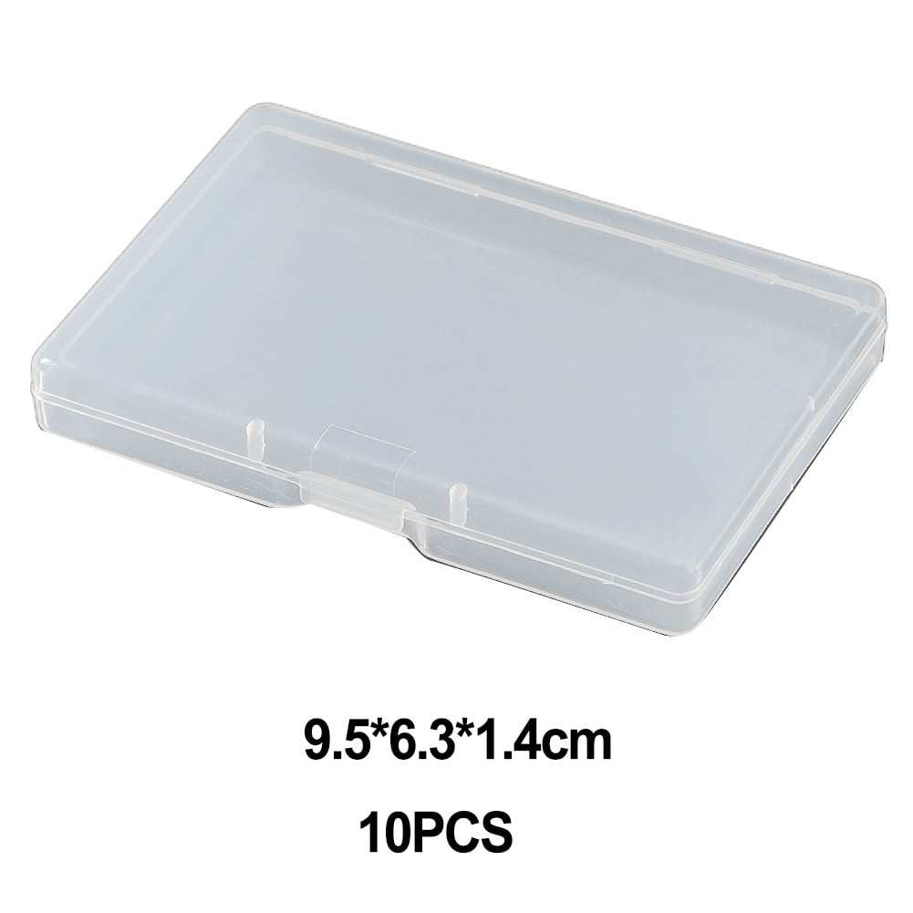 10pcs Transparent Plastic Storage Box Rectangle Box Case For Parts Tools Storage Box Jewelry Earring Display V1189-LWWAL-20260327-04275