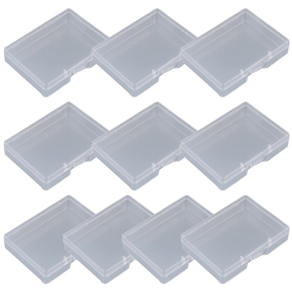 10pcs Transparent Plastic Storage Box Rectangle Box Case For Parts Tools Storage Box Jewelry Earring Display V1189-LWWAL-20260327-04276