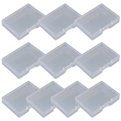 10pcs Transparent Plastic Storage Box Rectangle Box Case For Parts Tools Storage Box Jewelry Earring Display V1189-LWWAL-20260327-04276