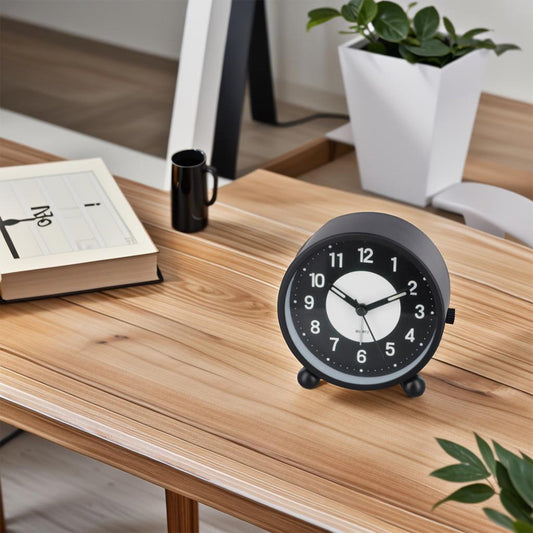 Battery Operated Clock Glow-in-the-Dark Alarm Clock Bedroom Children's Table Non-Ticking Glow-in-the-Dark V1189-LWWAL-20260327-04278