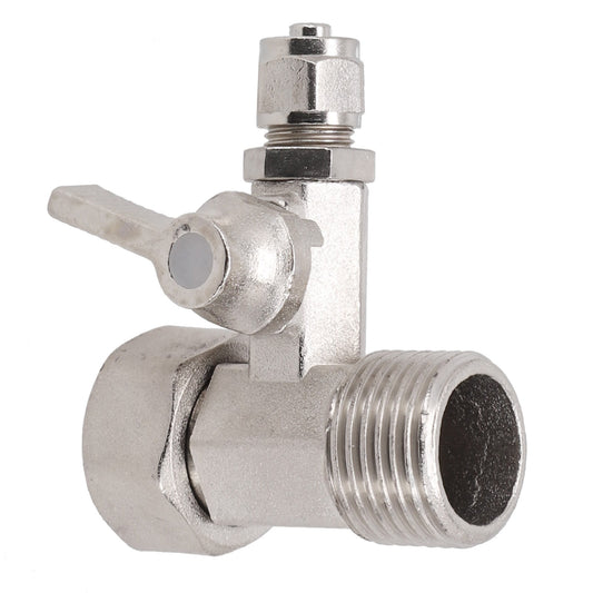 RO Feed Water Adapter 1/2" to 1/4" with Shut-off Ball Valve Tap Tee Chrome-Plated Lead-Free Brass for V1189-LWWAL-20260327-04285