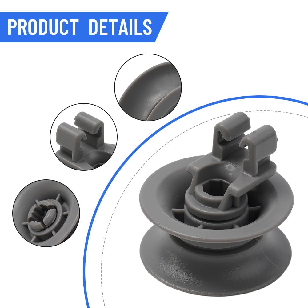4 Pack Upper Basket Wheels 611666 for Bosch Siemens Neff Dishwashers - Compatible with Multiple Models V1189-LWWAL-20260327-04286