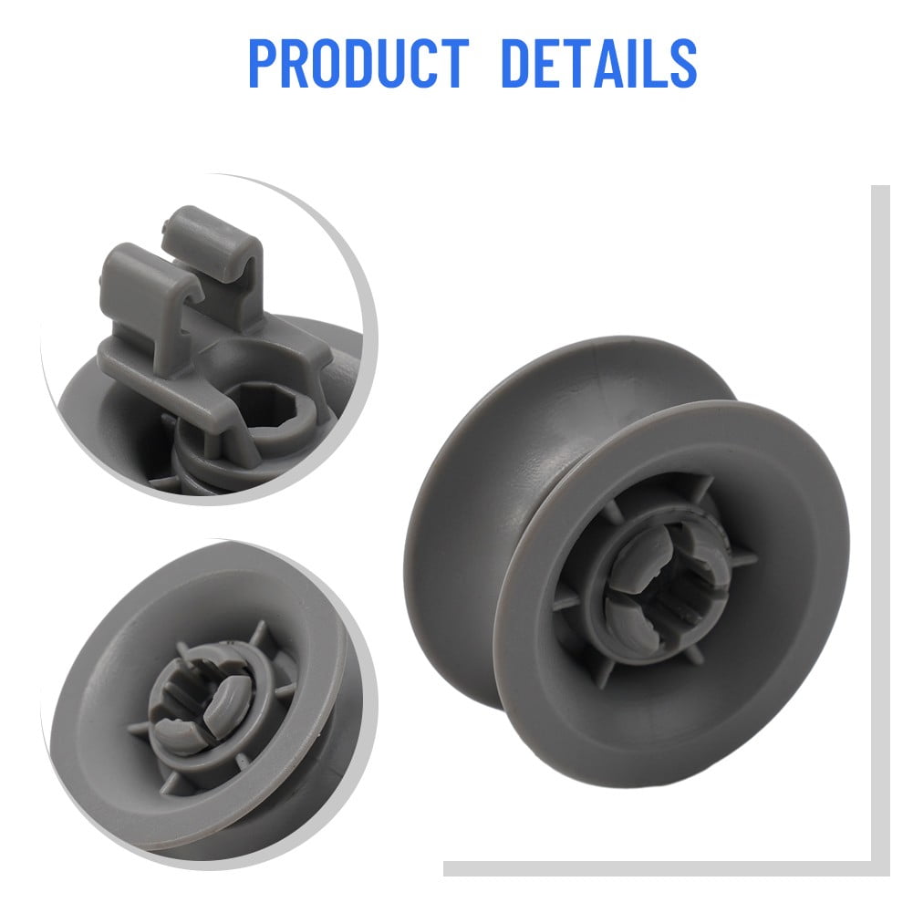 4 Pack Upper Basket Wheels 611666 for Bosch Siemens Neff Dishwashers - Compatible with Multiple Models V1189-LWWAL-20260327-04286
