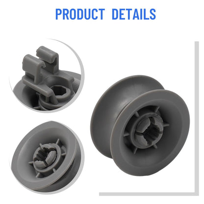 4 Pack Upper Basket Wheels 611666 for Bosch Siemens Neff Dishwashers - Compatible with Multiple Models V1189-LWWAL-20260327-04286