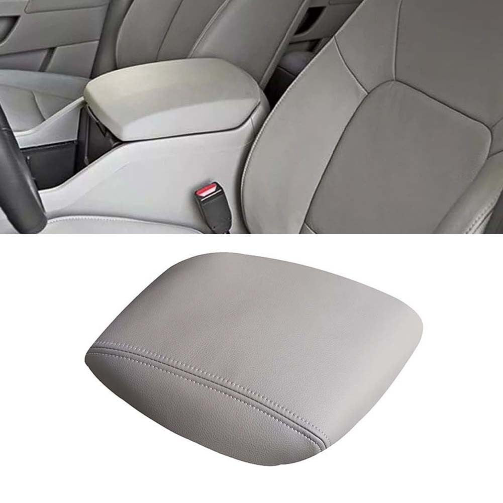 For Honda For Pilot 2009-2015 Leather Center Console Lid Armrest Cover Microfiber Protective Skin Gray V1189-LWWAL-20260327-04287