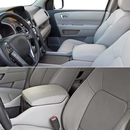For Honda For Pilot 2009-2015 Leather Center Console Lid Armrest Cover Microfiber Protective Skin Gray V1189-LWWAL-20260327-04287