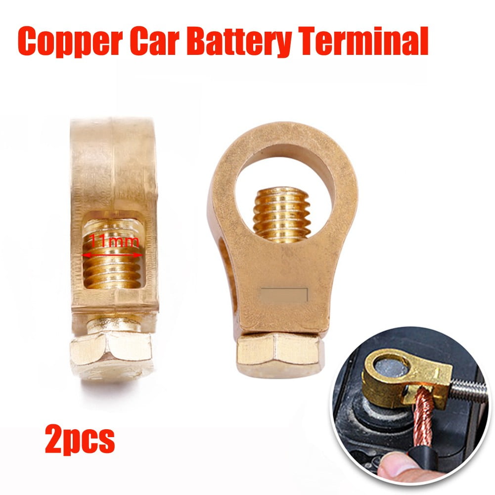 Pure Copper Car Battery Terminal Clamps Set Positive Negative Post Connectors With Bolts And Washers V1189-LWWAL-20260327-04299
