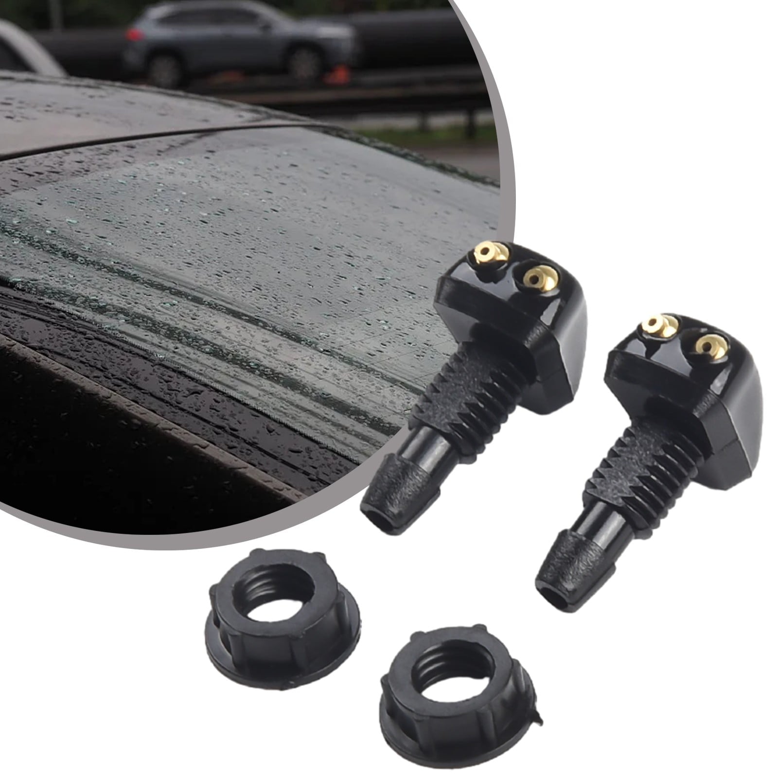 2 Pack Car Dual Holes Windshield Washer Nozzle Adjustable Wiper Water Spray Jet For Most Vehicle Models V1189-LWWAL-20260327-04323