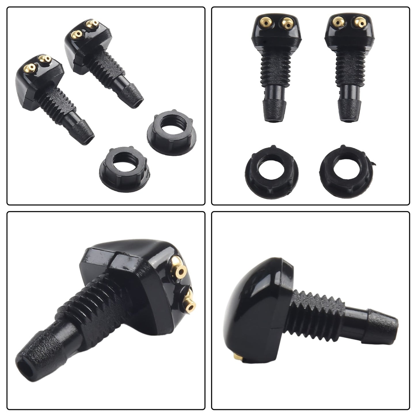 2 Pack Car Dual Holes Windshield Washer Nozzle Adjustable Wiper Water Spray Jet For Most Vehicle Models V1189-LWWAL-20260327-04323