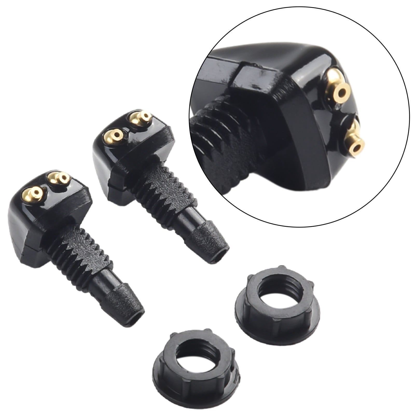 2 Pack Car Dual Holes Windshield Washer Nozzle Adjustable Wiper Water Spray Jet For Most Vehicle Models V1189-LWWAL-20260327-04323