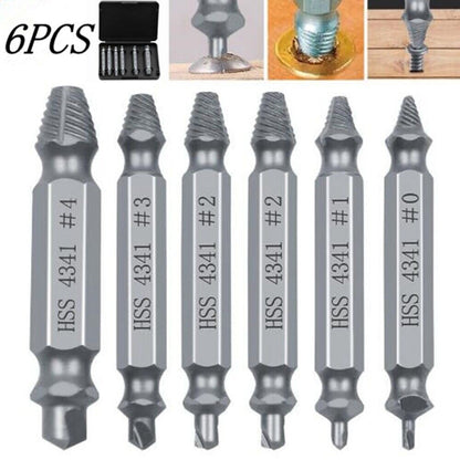 LLDI 6Pcs Damaged Screw Extractor Easy Out Set Bolt Stud Remover Drills Tools Kit Tap 2-12mm Quickly Extract V1189-LWWAL-20260327-04335