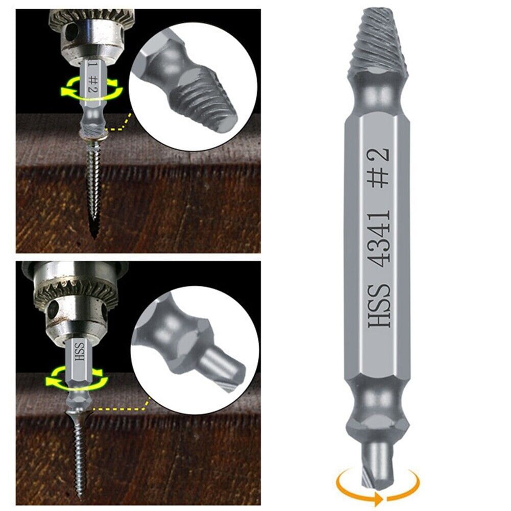 LLDI 6Pcs Damaged Screw Extractor Easy Out Set Bolt Stud Remover Drills Tools Kit Tap 2-12mm Quickly Extract V1189-LWWAL-20260327-04335
