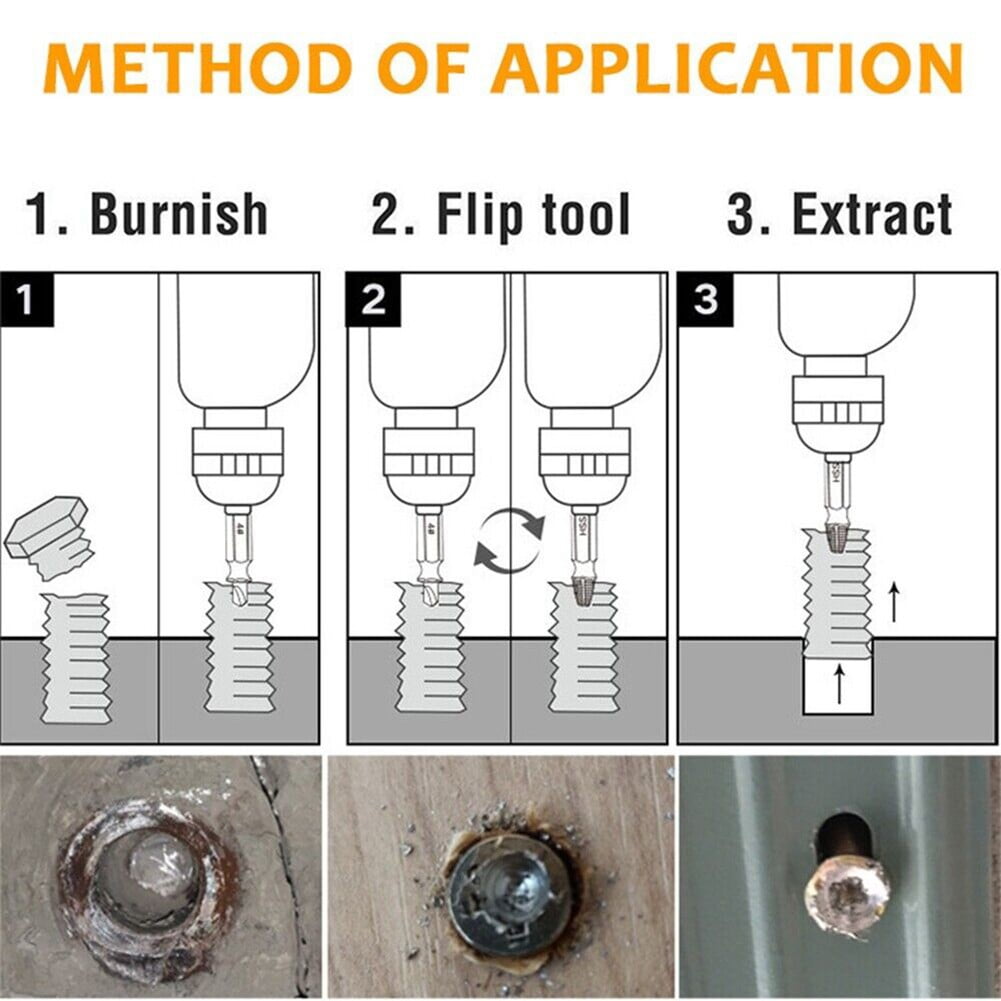 LLDI 6Pcs Damaged Screw Extractor Easy Out Set Bolt Stud Remover Drills Tools Kit Tap 2-12mm Quickly Extract V1189-LWWAL-20260327-04335