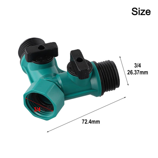 Garden Hose Splitter Y-Type 2 Way Watering Connector 3/4" Outdoor Tap Distributor ABS Plastic Water Flow V1189-LWWAL-20260327-04351