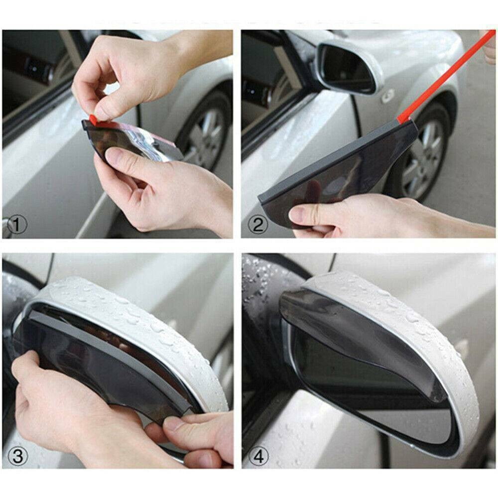 Rain Board Side Rear Mirror Visor Rear View Black Transparent Car Eyebrow Guard Replacement Rubber Accessories V1189-LWWAL-20260327-04355