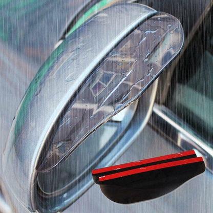 Rain Board Side Rear Mirror Visor Rear View Black Transparent Car Eyebrow Guard Replacement Rubber Accessories V1189-LWWAL-20260327-04355
